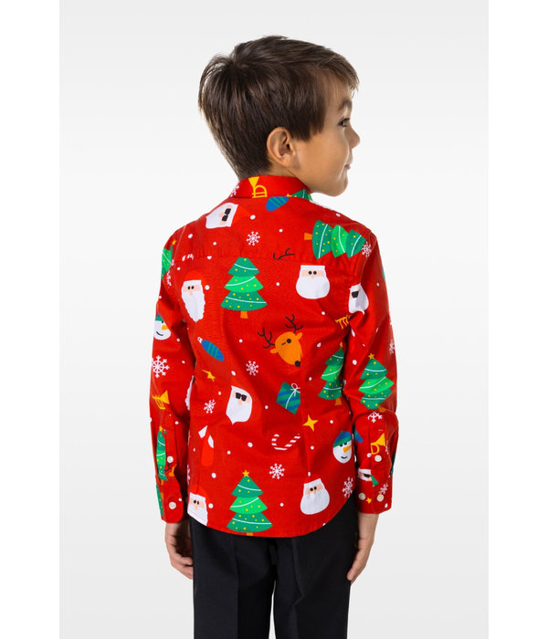 Rood Overhemd Kerstfiguren Kind