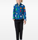 Blauw Overhemd Kerstfiguren Kind
