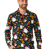 Kerst Overhemd Zwart Santa Elves