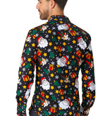 Kerst Overhemd Zwart Santa Elves