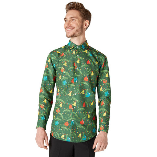 Kerst Overhemd Groen Kerstslinger