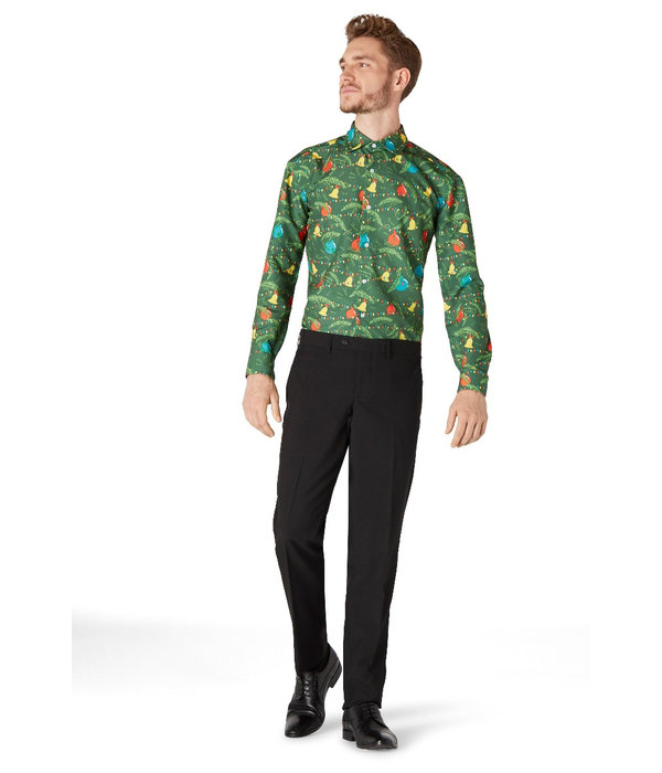 Kerst Overhemd Groen Kerstslinger