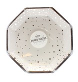 Witte Bordjes met Zilveren Sterren (8st)