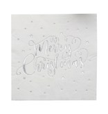 Kerst Servetten Merry Christmas Sterren Wit (20st)