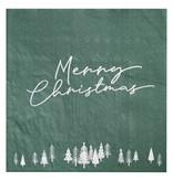 Servetten Merry Christmas Groen (16st)