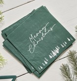 Servetten Merry Christmas Groen (16st)