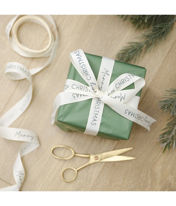 Cadeaulint Merry Christmas Wit (5m)