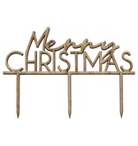 Caketopper Merry Christmas Hout