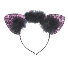 Diadeem Met Roze Luipaard Oren