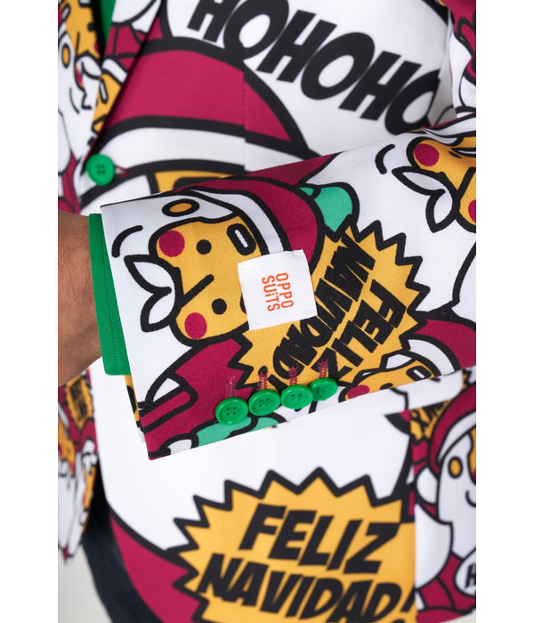 Kerst Blazer Cool Claus Cartoon Heren