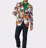 Kerst Blazer Cool Claus Cartoon Heren