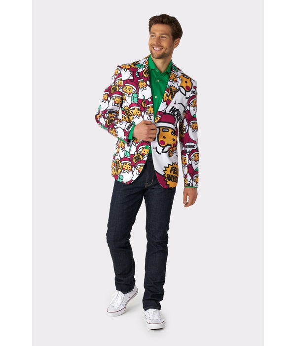 Kerst Blazer Cool Claus Cartoon Heren Feestbazaar.nl