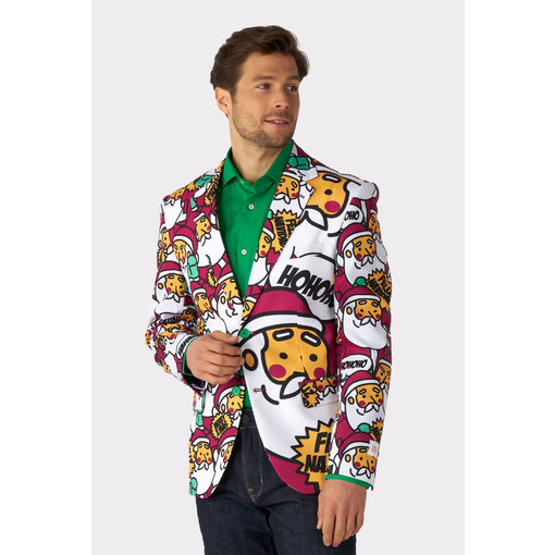 Kerst Blazer Cool Claus Cartoon Heren
