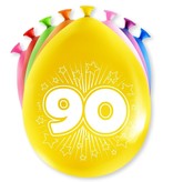 Party Ballonnen Hoera 90 Jaar - 8 Stuks