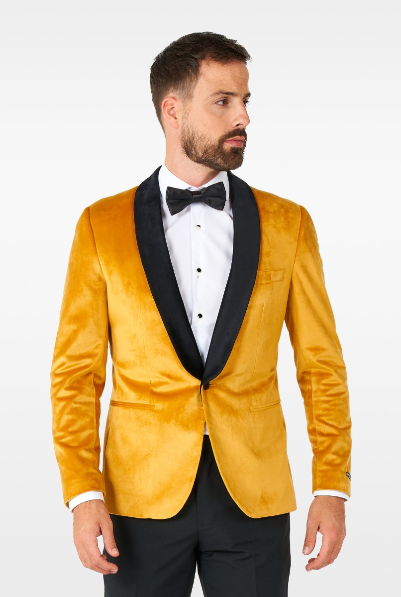 OppoSuits Deluxe Dinner Jacket - Gold - Heren Blazer - Colbert - Goud - Maat EU 54