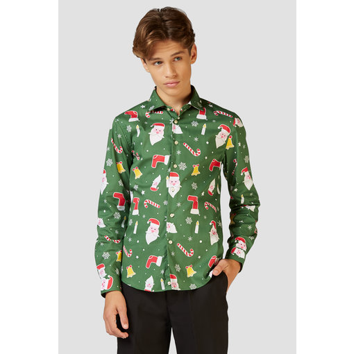 Kerst Overhemd Tiener Groen Opposuits