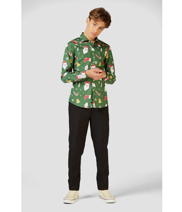 Kerst Overhemd Tiener Groen Opposuits