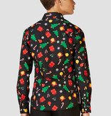 Zwart Kerst Overhemd Kerstfiguren Tiener Opposuits