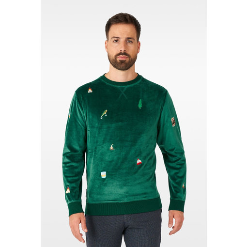 Kerst Sweater Groen X-Mas Icons Opposuits Deluxe