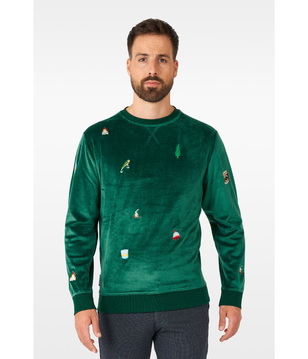 Kerst Sweater Groen X-Mas Icons Opposuits Deluxe
