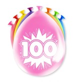 Party Ballonnen Hoera 100 Jaar - 8 Stuks