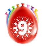 Party Ballonnen Hoera 9 Jaar - 8 Stuks