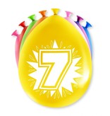 Party Ballonnen Hoera 7 Jaar - 8 Stuks