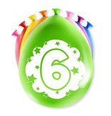 Party Ballonnen Hoera 6 Jaar - 8 Stuks
