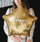 Gouden Folie Ballon Ster Happy New Year (45cm)
