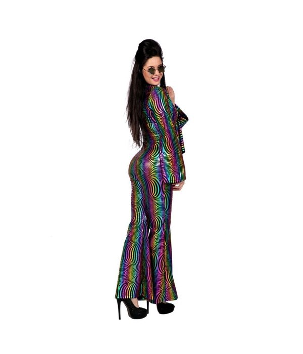 Disco Jumpsuit Rainbow Met Hoofdband