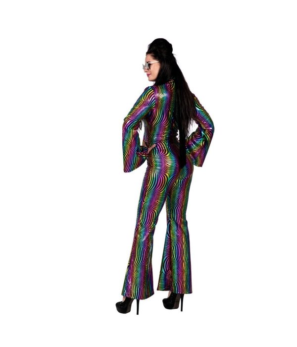 Disco Jumpsuit Rainbow Met Hoofdband