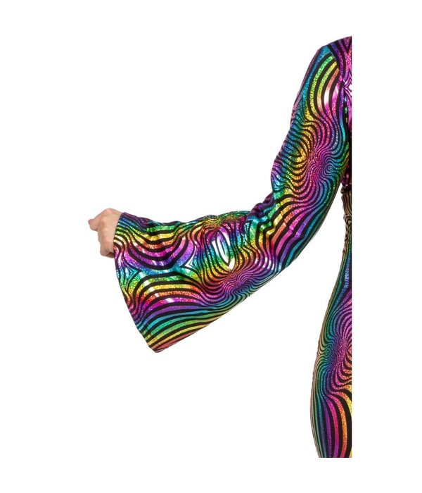 Disco Jumpsuit Rainbow Met Hoofdband