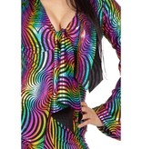Disco Jumpsuit Rainbow Met Hoofdband