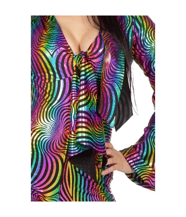 Disco Jumpsuit Rainbow Met Hoofdband