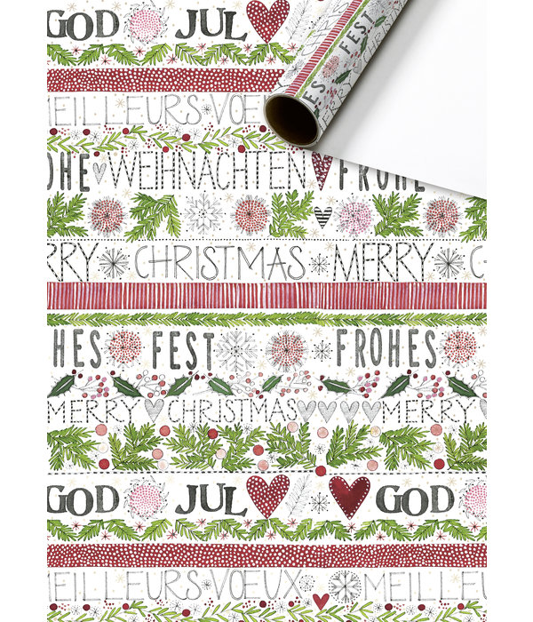 Inpakpapier Kerstfeest Verschillende Talen