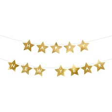 Letter Banner Happy New Year Gouden Sterren