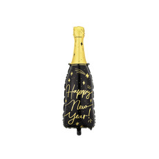 Folieballon Happy New Year Champagne Fles (27x88cm)