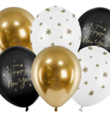 Happy New Year Ballonnen Mix Sterren (6st)