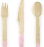 Houten Bestek Woodland Lichtroze (18st)