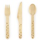 Houten Bestek Woodland Sterren Goud (18st)