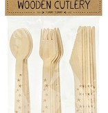 Houten Bestek Woodland Sterren Goud (18st)