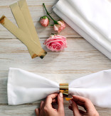 Papieren Servetringen Metallic Wit/Goud (10st)