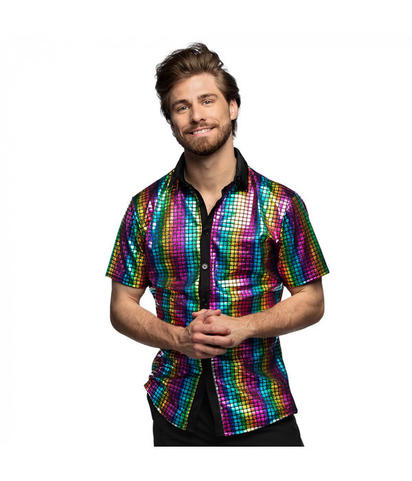 Disco Shirt Diamant Regenboog