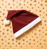 Kerstmuts Rood Glitter