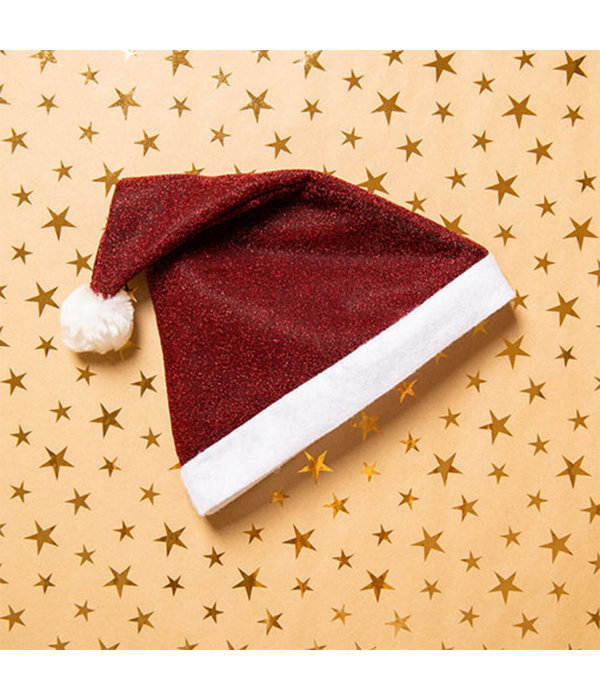 Kerstmuts Rood Glitter