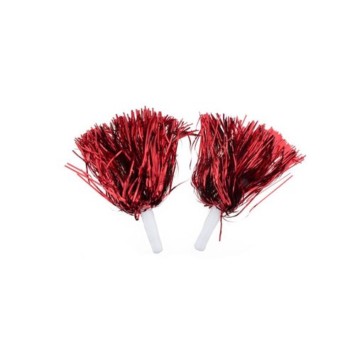 Pom Pom Sticks Metallic Rood (2st)
