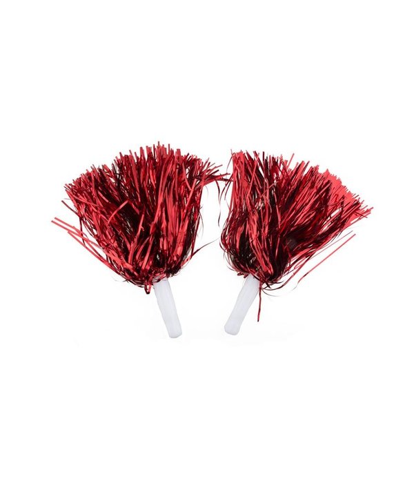 Pom Pom Sticks Metallic Rood (2st)