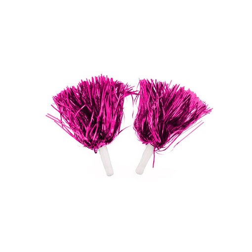 Cheerleader Pom Poms Metallic Pink