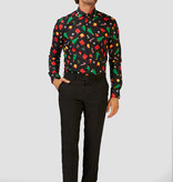 Kerstmis Blouse Heren Zwart met Kerstprints Opposuits