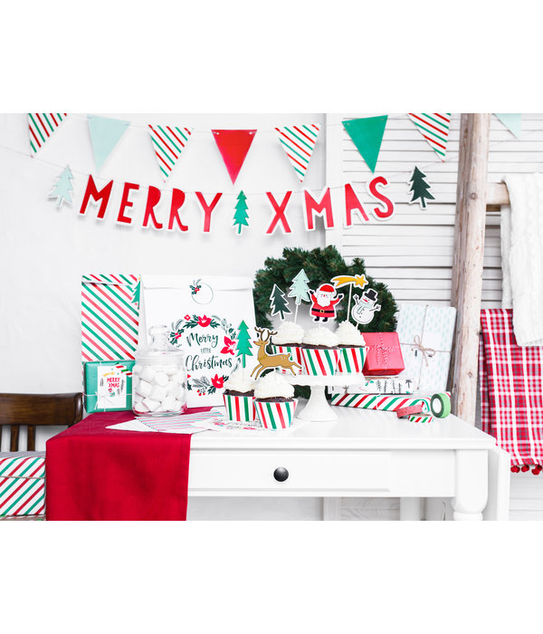 Set 2 Rollen Kerst Inpakpapier Merry Xmas (70x200cm)